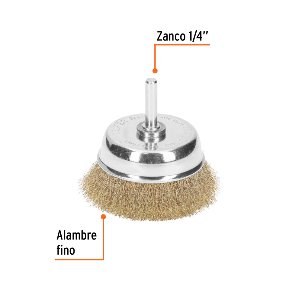 Carda de Copa de Alambre Fino CO-2-3/4F