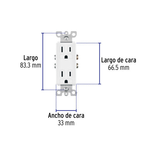 Contacto Doble Línea Classic Voltech - Alta Calidad