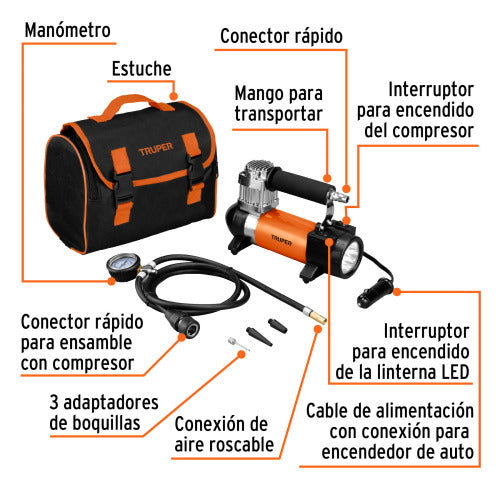 Compresor Portátil 12V para Autos – Compacto y Eficiente