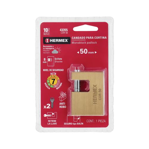Candado Antipalanca Latón 50mm - Seguridad Premium