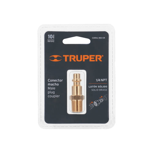 Conector Rápido Macho 1/4 NPT en Latón - Alta Durabilidad