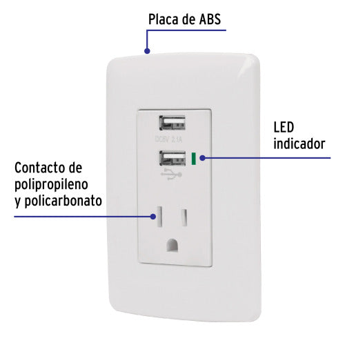 Cargador USB Blanco Compacto - Ideal para Viajes