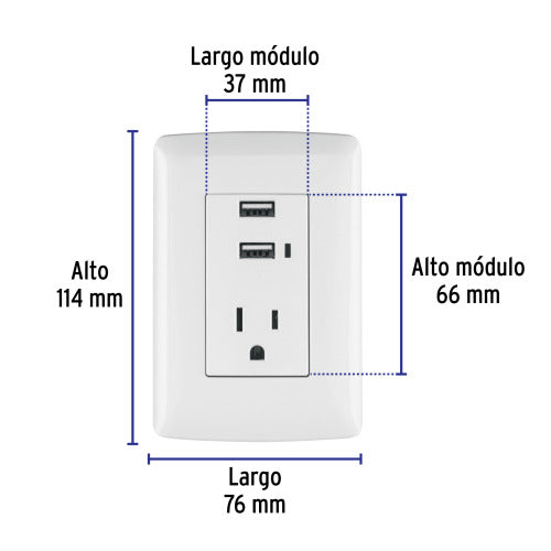 Cargador USB Blanco Compacto - Ideal para Viajes