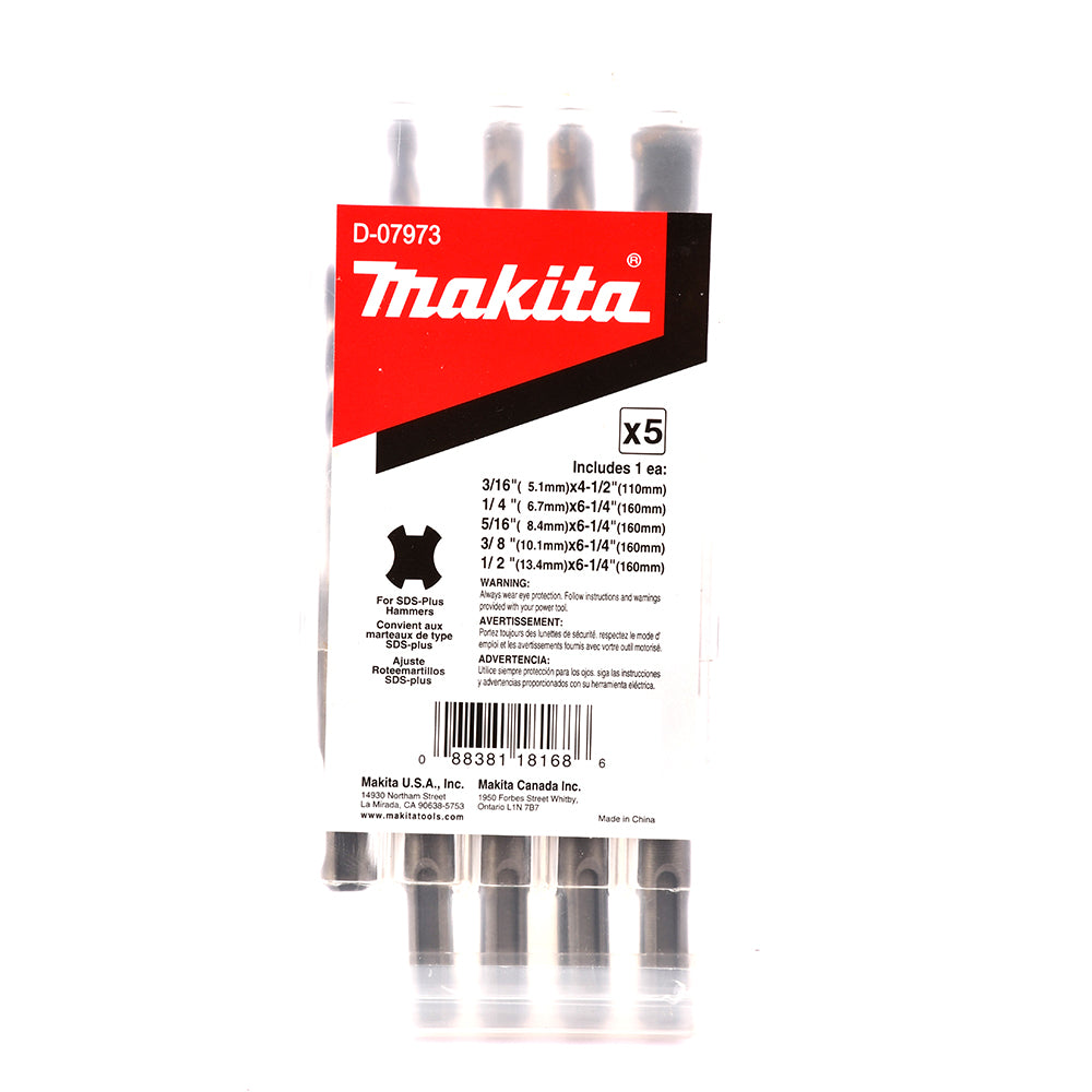 Juego Brocas SDS-PLUS 3/16-1/2" Makita - 5 Piezas