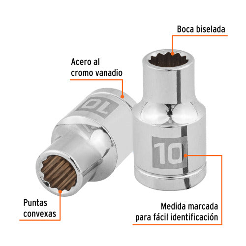 DADO DE 12 PUNTAS CUADRO 1/2 DE 10MM