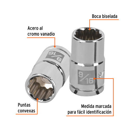 Dado 12 Puntas 9/16" - Cromo Vanadio | Calidad Profesional