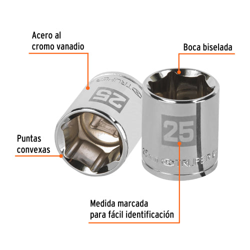 Dado de 6 Puntas 25 mm - Cromo Vanadio | Alta Resistencia