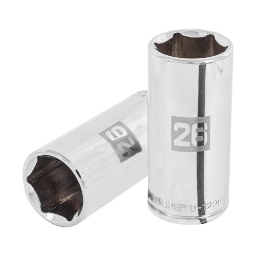 Dado Largo de 26mm, 6 Puntas, Cuadro de 1/2" | Herramienta Profesional