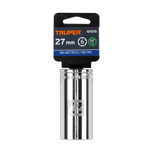 Dado Largo 27mm 6 Puntas 1/2 - Herramienta Profesional