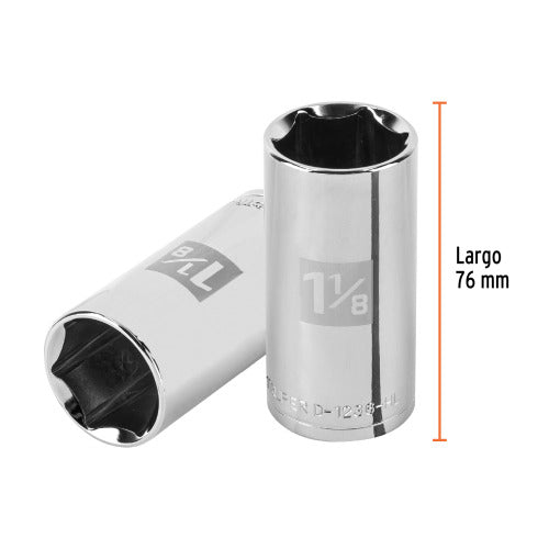 Dado Largo 1-1/8" 6 Puntas, Cuadro de 1/2" - Herramienta Profesional