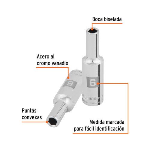Dardo Largo 6MM 6 Puntas Cuadro 3/8" - Precisión Garantizada