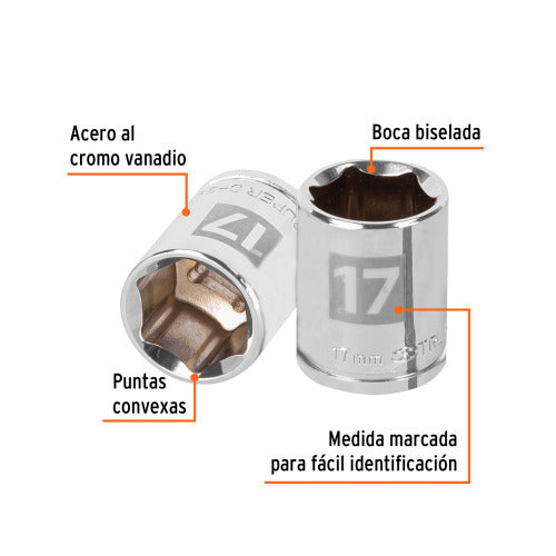 Dado 6 Puntas 3/8' 17mm - Alta Resistencia y Durabilidad