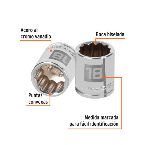 Dado de 12 Puntas 3/8' - Herramienta Profesional 18mm