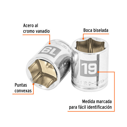 Dado Cuadrado de 3/8' y 19mm, Alta Precisión