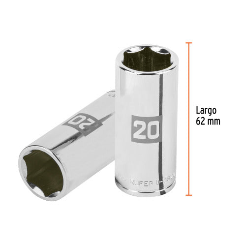 Dado Largo 20mm 6 Puntas 3/8" - Herramienta Profesional