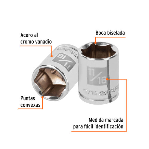 Dado de 6 Puntas 3/8' - Herramienta Profesional