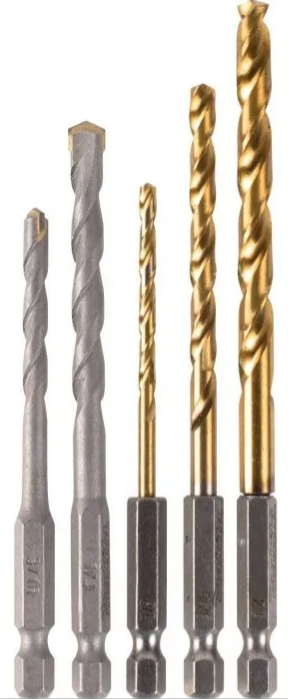 Broca Combinada 1/4 Hex 5 Piezas para BTP140