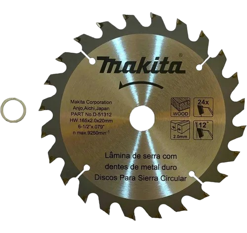 Disco Sierra Circular 6-1/2"x24dx20mm con Reductor 5/8