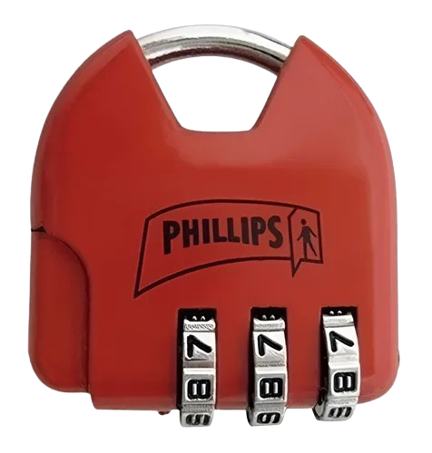 Candado Digital 4 Dígitos Mod. 4 Rojo - Phillips Seguridad