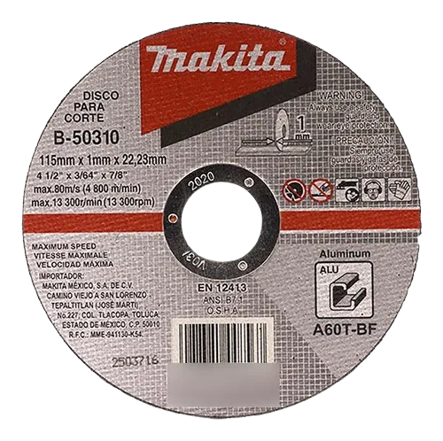 Disco Abrasivo 4.5'' para Corte de Aluminio - Máxima Durabilidad