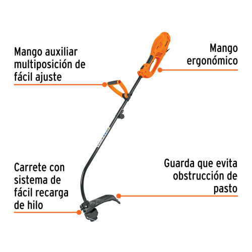 Desbrozadora Eléctrica 1000W Truper - 14" Corte, Mango D