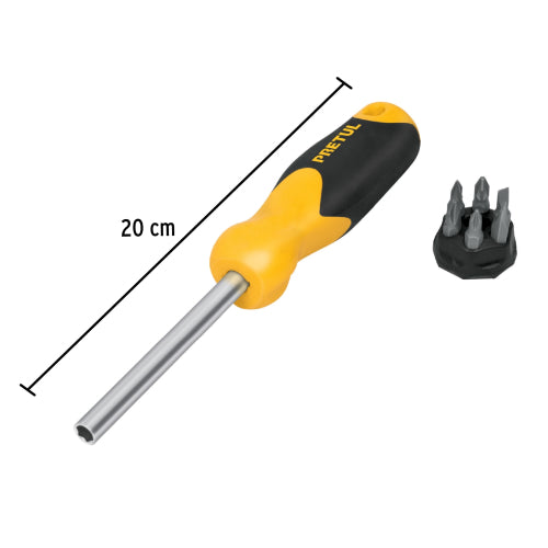 Desarmador con 6 Puntas Pretul – Acero Durable y Mango Seguro