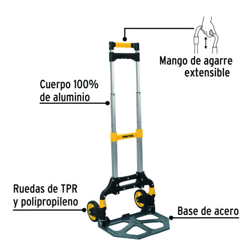 Diablo Plegable Aluminio 100kg - Portátil y Resistente