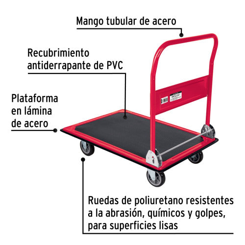 Carrito de Carga Plegable 300kg - Compacto y Robusto