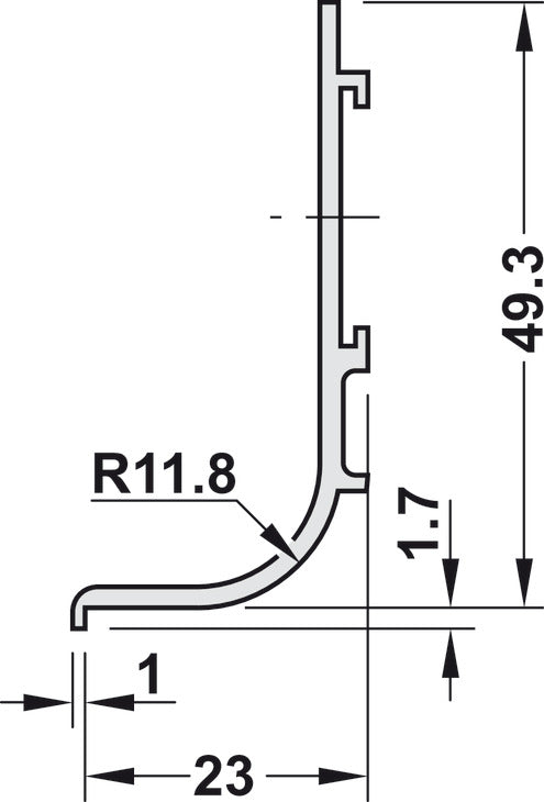 Jaladera Embutida Aluminio para Cocinas - HÄFELE