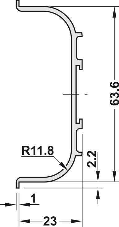 Jaladera C Plata 2.5 m - HÄFELE | Alta Calidad