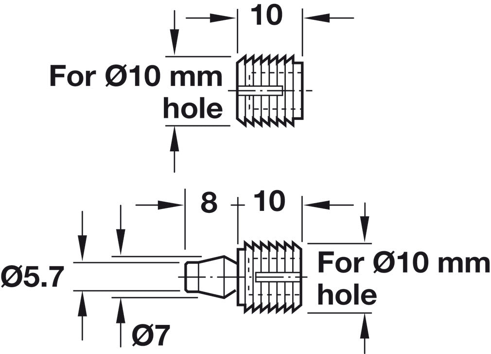 Conector de 3 Piezas Plástico Häfele para Carpintería
