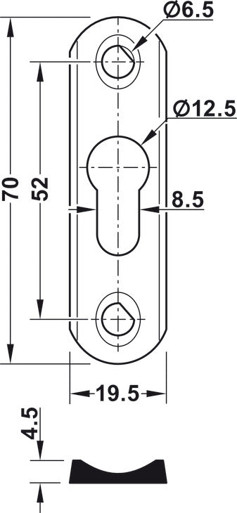 Placa Acero 60mm Häfele para Camas Abatibles