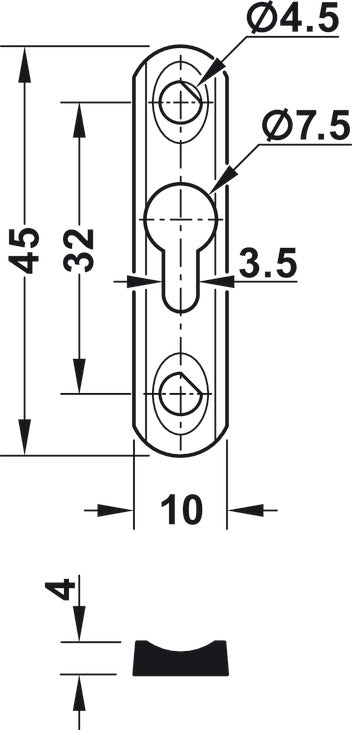 Placa Cabeza Sebo Acero 46×10 mm - HÄFELE | Alta Durabilidad