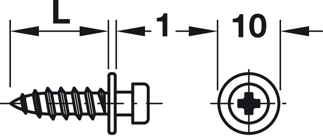 Tornillo de Unión 4×12.5 mm Häfele - Sistema Minifix