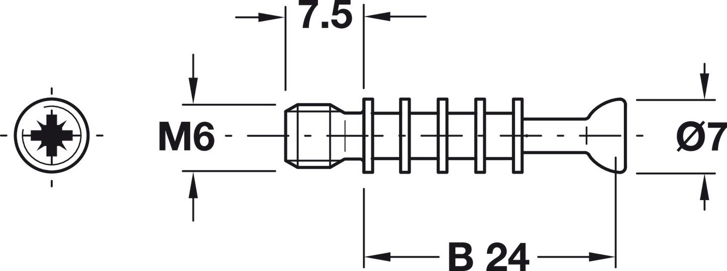 Perno Estriado M200 Häfele - Unión Invisible para Muebles