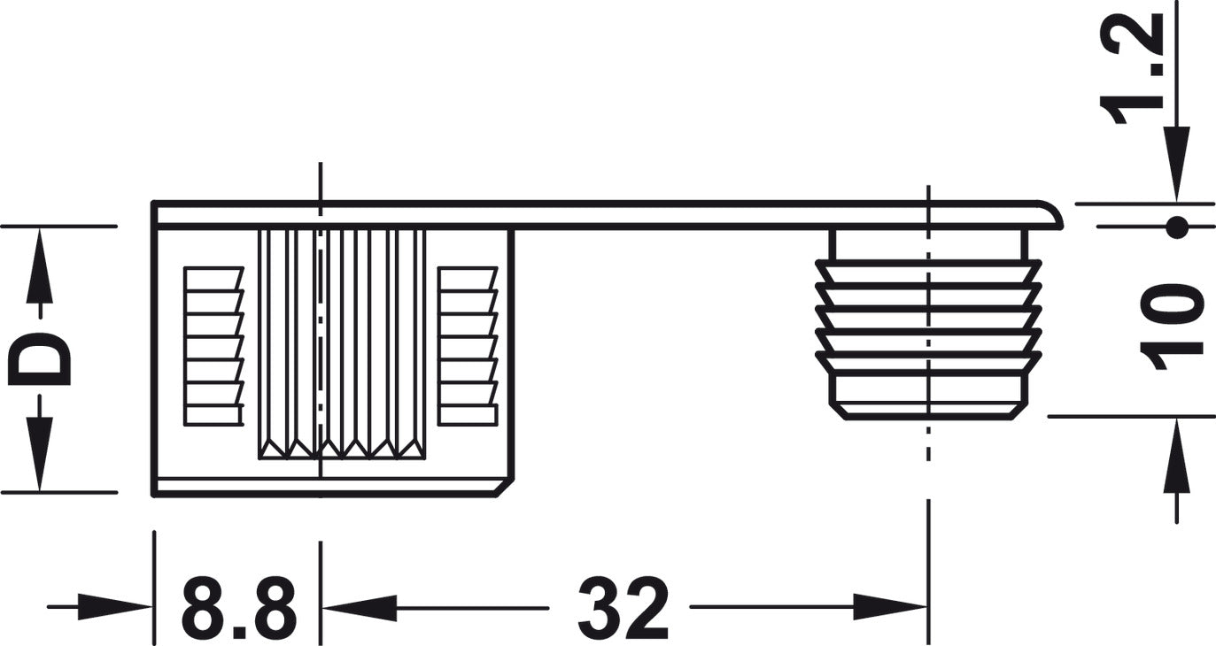 Perno Rafix Galv. D7 mm / B5/8 - Unión Perfecta para Muebles