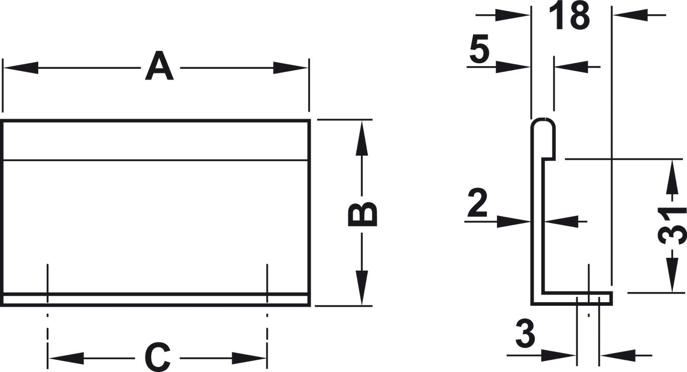 Jaladera Aluminio Cromo Pulido 40×42 mm - HÄFELE