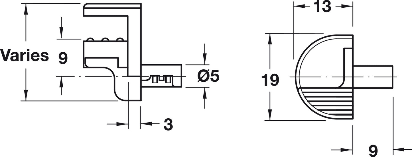 Ménsula para Vidrio 5mm Häfele - Soporte Duradero