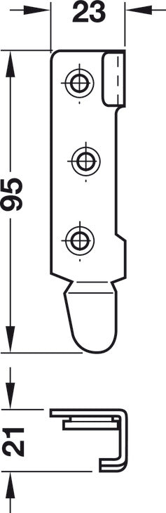Herraje para Cama Acero Galv. 95 mm HÄFELE - Resistente
