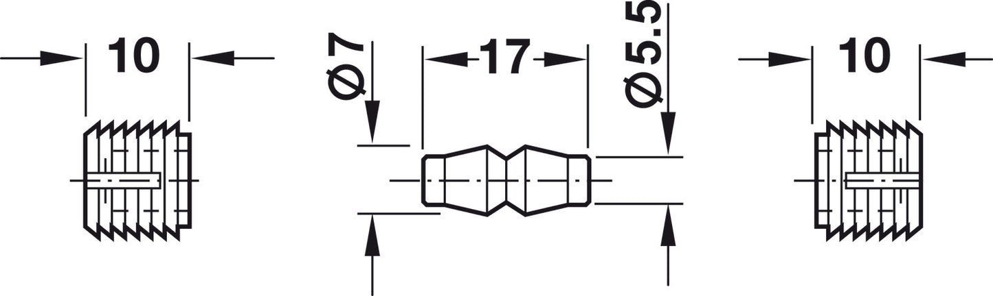 Conector de 3 Piezas Plástico Häfele para Carpintería