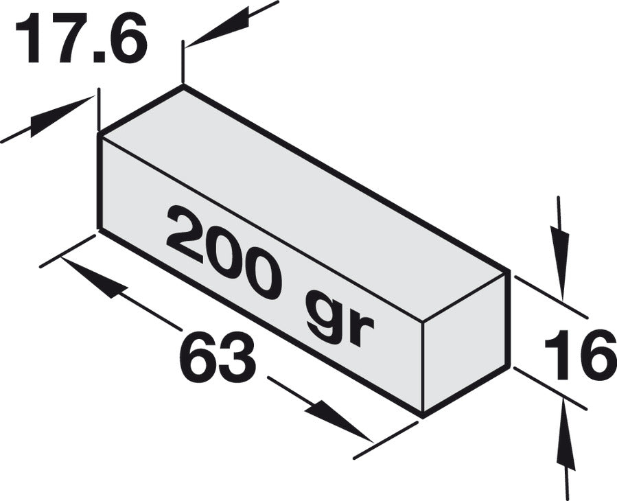 Contrapeso Plomo 200g Häfele - Precisión Alemana