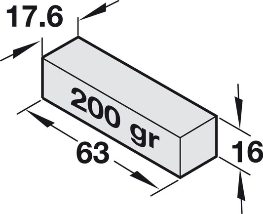 Contrapeso Plomo 200g Häfele - Precisión Alemana