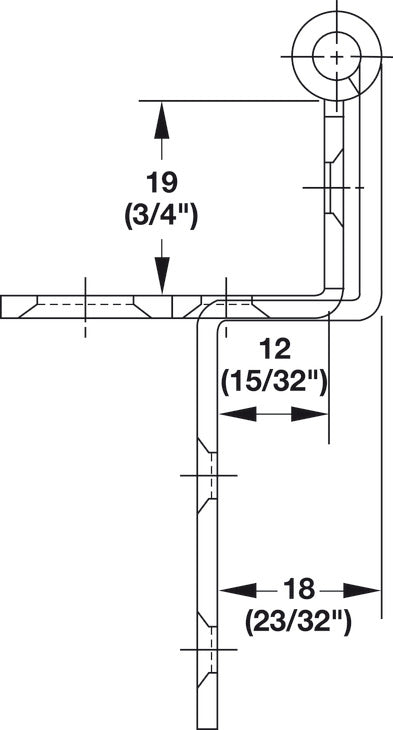 Bisagra 5-K 3/4 Puerta Häfele - Precisión Europea