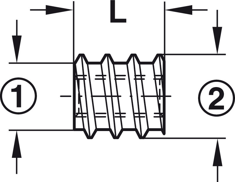 Manguito Enroscado M6/12×11 mm Häfele - Taquete Latón