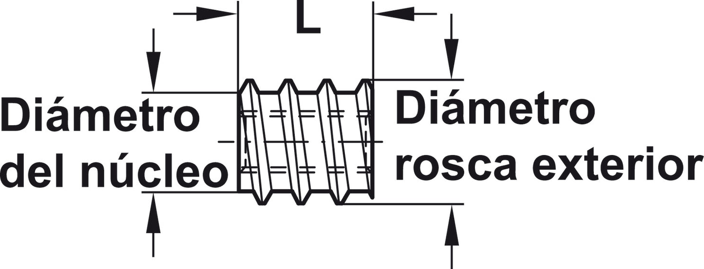 Manguito Enroscado M6/12×11 mm Häfele - Taquete Latón