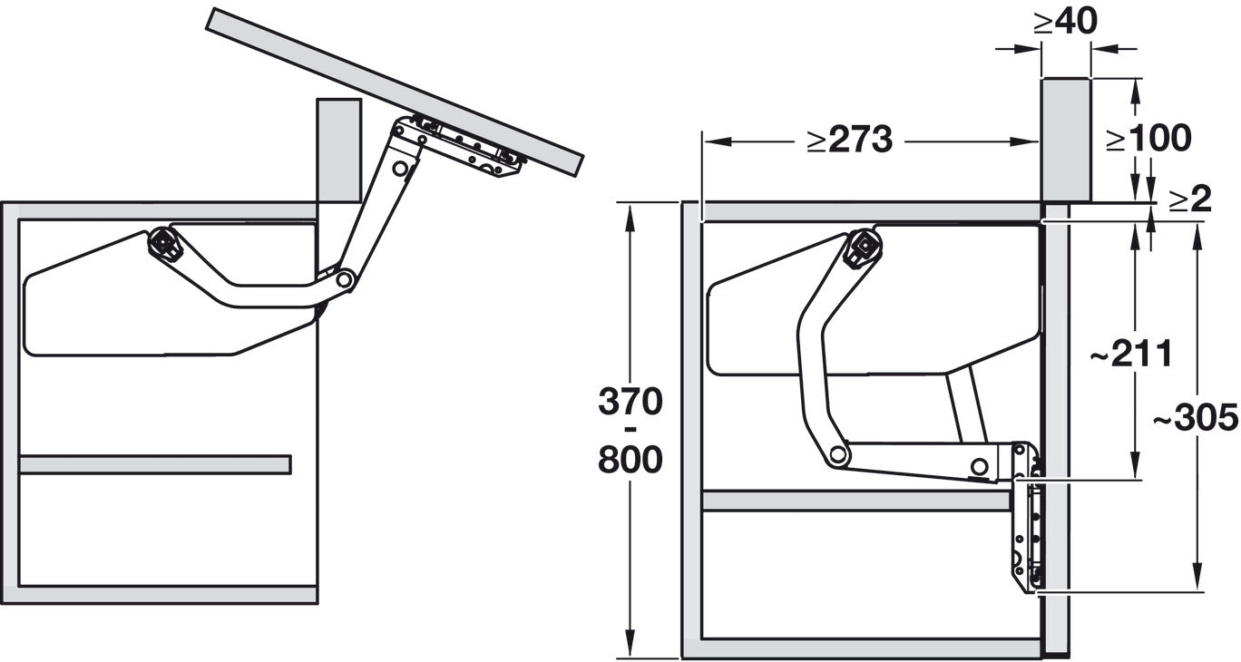 Herraje Free Swing Häfele - Elevación Suave para Muebles