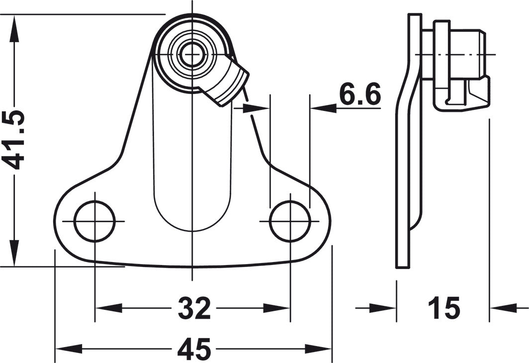 Bracket Lid Stay Duo Cab 37mm | Soporte Elevable Häfele