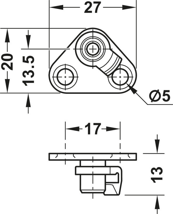 Fix Bracket Negro Madera QM Maxy Häfele - Cocina Moderna