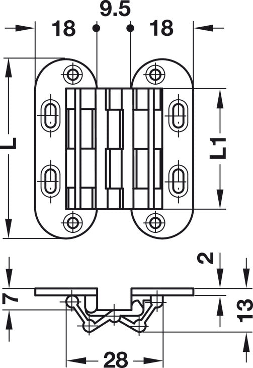 Bisagra SEPA Latón 18×52 mm - Häfele | Herrajes de Precisión