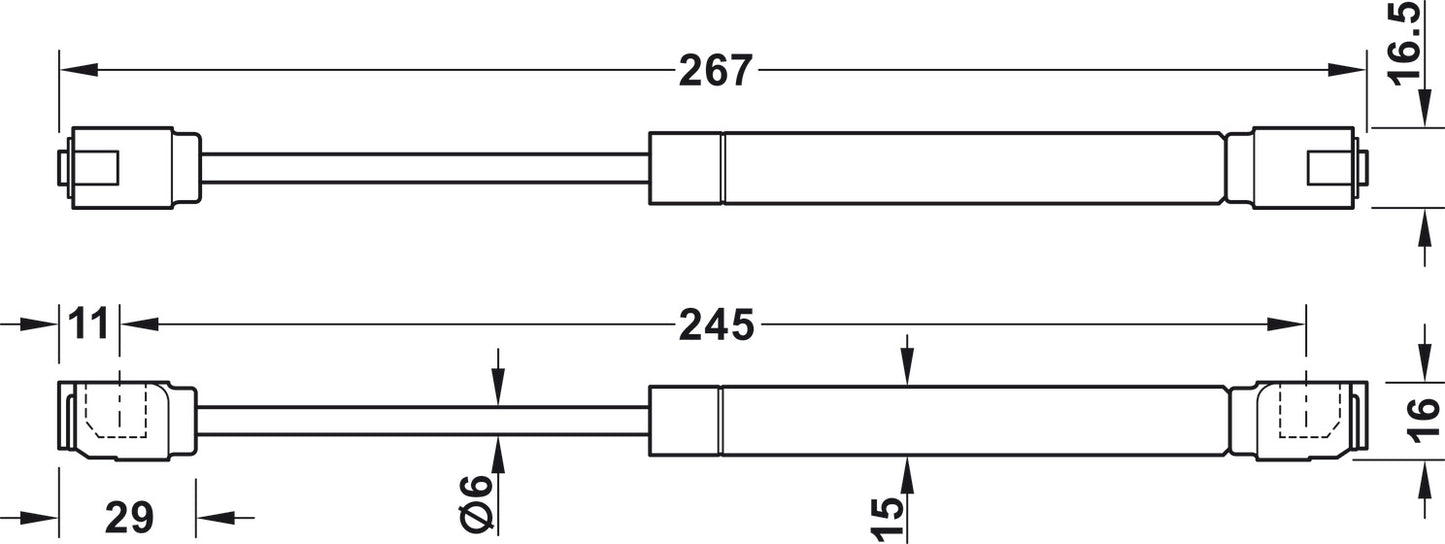 Pistón Gas 120N Häfele - Asistencia Perfecta para Muebles